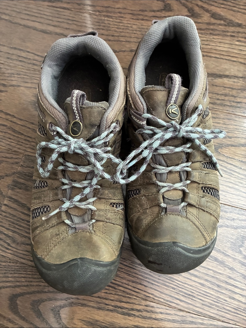 Keen Brown Hiking Boots with Light Blue  Laces